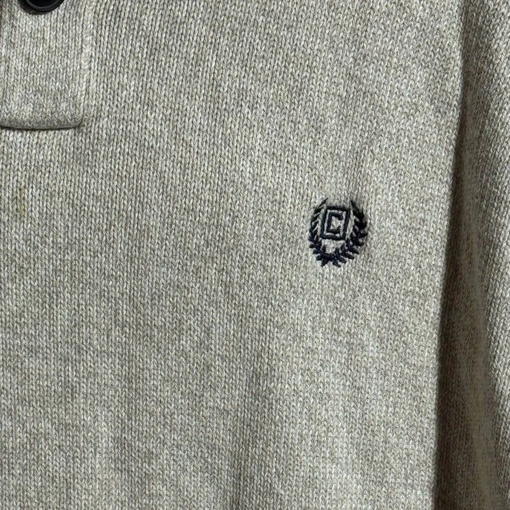 Chaps Men’s Cream Mock Neck Long Sleeve Sweater Size Large